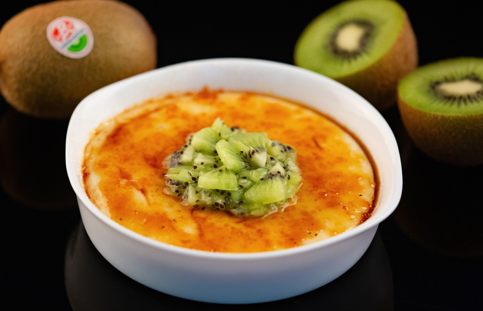 Recette de creme brulée au Kiwi de l'Adour